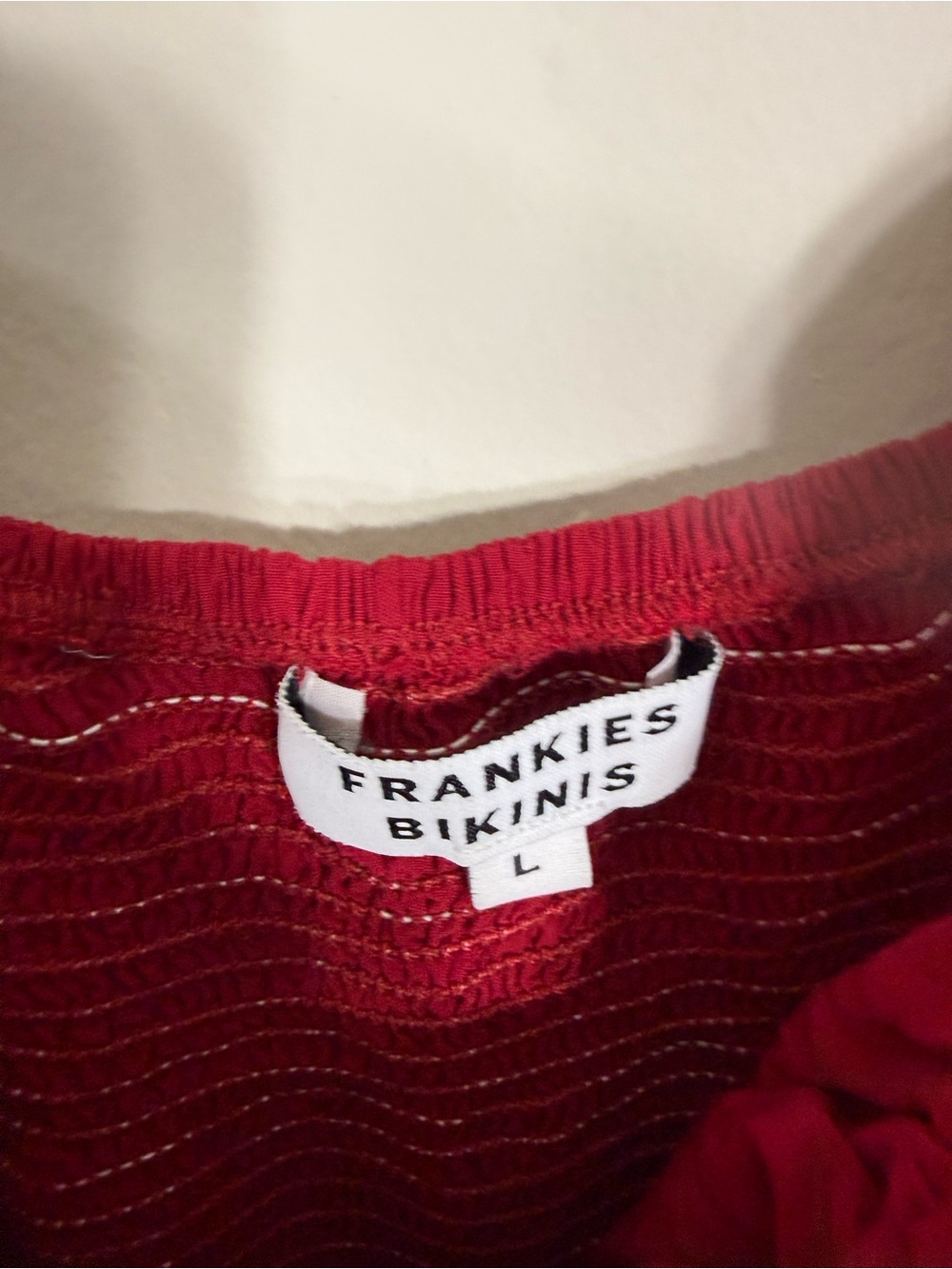 Frankie’s Bikinis Christa Ruffle Mini Dress Romance Red Large - Picture 7 of 7